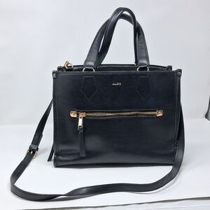 Aldo Faux Black Leather Shoulder Bag